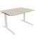 Schreibtisch All in One, manuell höhenverstellbar, 65-85cm (H), 120x90cm (BxT), rechteckig, akazie hell / weiß