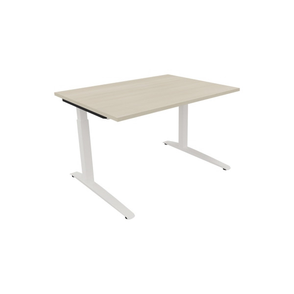 4003969071865 - Schreibtisch All in One 810022872 manuell höhenverstellbar 65-85cm (H) 120x90cm (BxT) rechteckig akazie hell   verkehrsweiß