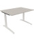 Schreibtisch All in One, manuell höhenverstellbar, 65-85cm (H), 120x90cm (BxT), rechteckig, lichtgrau / weiß