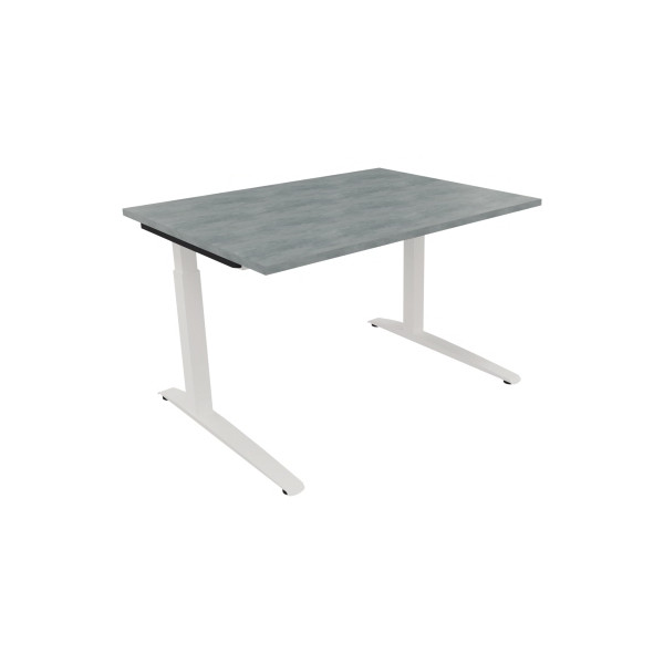 4003969071780 - Schreibtisch All in One 810022883 manuell höhenverstellbar 65-85cm (H) 120x90cm (BxT) rechteckig beton hell   verkehrsweiß 
