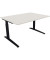 Schreibtisch All in One, manuell höhenverstellbar, 65-85cm (H), 140x100cm (BxT), rechteckig, weiß / anthrazit metallic