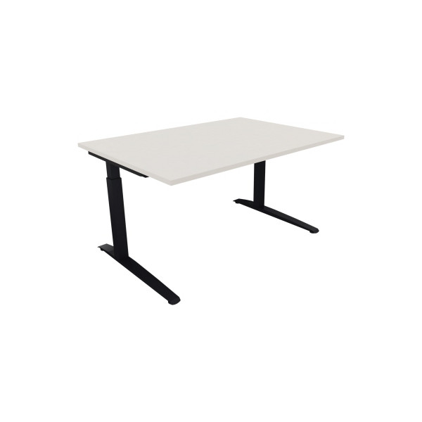 4003969071841 - Schreibtisch All in One 810022901 manuell höhenverstellbar 65-85cm (H) 140x100cm (BxT) rechteckig weiß   anthrazitmetallic 