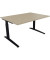 Schreibtisch All in One, manuell höhenverstellbar, 65-85cm (H), 140x100cm (BxT), rechteckig, eiche natur / anthrazit metallic