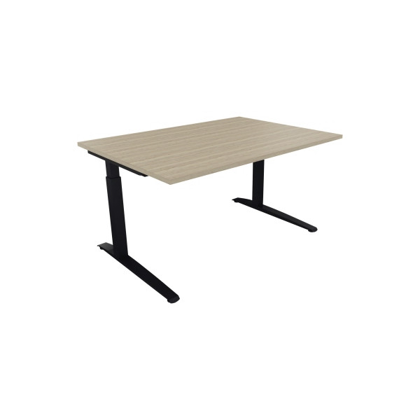 4003969071803 - Schreibtisch All in One 810022971 manuell höhenverstellbar 65-85cm (H) 140x100cm (BxT) rechteckig eiche natur   anthrazitmet