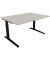 Schreibtisch All in One, manuell höhenverstellbar, 65-85cm (H), 140x100cm (BxT), rechteckig, lichtgrau / anthrazit metallic