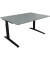 Schreibtisch All in One, manuell höhenverstellbar, 65-85cm (H), 140x100cm (BxT), rechteckig, beton hell / anthrazit metallic