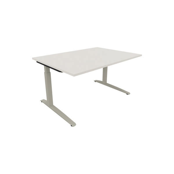 4003969071612 - Schreibtisch All in One 810023001 manuell höhenverstellbar 65-85cm (H) 140x100cm (BxT) rechteckig weiß   silberaluminium 40