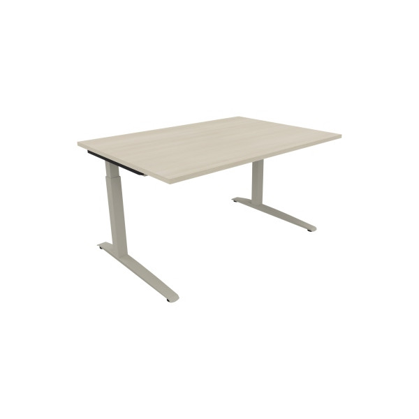 4003969071704 - Schreibtisch All in One 810023072 manuell höhenverstellbar 65-85cm (H) 140x100cm (BxT) rechteckig akazie hell   silberalumin