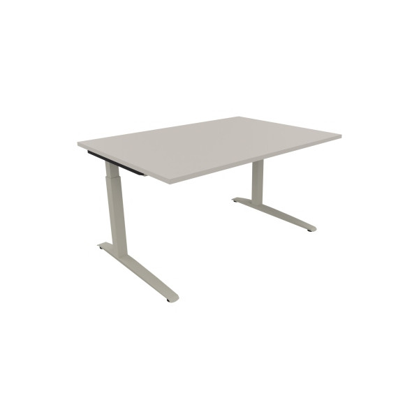 4003969071599 - Schreibtisch All in One 810023081 manuell höhenverstellbar 65-85cm (H) 140x100cm (BxT) rechteckig lichtgrau   silberaluminiu