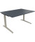Schreibtisch All in One, manuell höhenverstellbar, 65-85cm (H), 140x100cm (BxT), rechteckig, lavagrau / silberaluminium