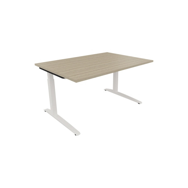 4003969071667 - Schreibtisch All in One 810023171 manuell höhenverstellbar 65-85cm (H) 140x100cm (BxT) rechteckig eiche natur   weiß 400396