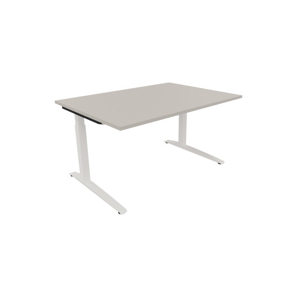 4003969071698 - Schreibtisch All in One 810023181 manuell höhenverstellbar 65-85cm (H) 140x100cm (BxT) rechteckig lichtgrau   verkehrsweiß 