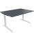 Schreibtisch All in One, manuell höhenverstellbar, 65-85cm (H), 140x100cm (BxT), rechteckig, lavagrau / weiß