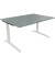 Schreibtisch All in One, manuell höhenverstellbar, 65-85cm (H), 140x100cm (BxT), rechteckig, beton hell / weiß