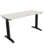 Schreibtisch All in One, manuell höhenverstellbar, 65-85cm (H), 140x60cm (BxT), rechteckig, weiß / anthrazit metallic