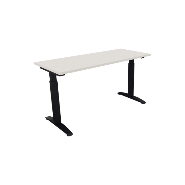 4003969072084 - Schreibtisch All in One 810023201 manuell höhenverstellbar 65-85cm (H) 140x60cm (BxT) rechteckig weiß   anthrazitmetallic 4