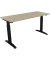 Schreibtisch All in One, manuell höhenverstellbar, 65-85cm (H), 140x60cm (BxT), rechteckig, eiche natur / anthrazit metallic