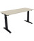 Schreibtisch All in One, manuell höhenverstellbar, 65-85cm (H), 140x60cm (BxT), rechteckig, akazie hell / anthrazit metallic