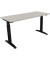 Schreibtisch All in One, manuell h&ouml;henverstellbar, 65-85cm (H), 140x60cm (BxT), rechteckig, lichtgrau / anthrazit metallic