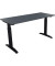 Schreibtisch All in One, manuell höhenverstellbar, 65-85cm (H), 140x60cm (BxT), rechteckig, lavagrau / anthrazit metallic