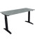 Schreibtisch All in One, manuell höhenverstellbar, 65-85cm (H), 140x60cm (BxT), rechteckig, beton hell / anthrazit metallic