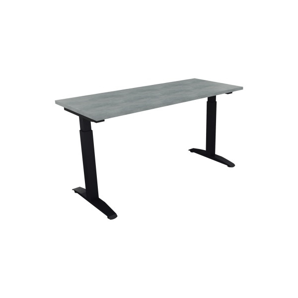 4003969072169 - Schreibtisch All in One 810023283 manuell höhenverstellbar 65-85cm (H) 140x60cm (BxT) rechteckig beton hell   anthrazitmetal