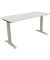 Schreibtisch All in One, manuell höhenverstellbar, 65-85cm (H), 140x60cm (BxT), rechteckig, weiß / silberaluminium