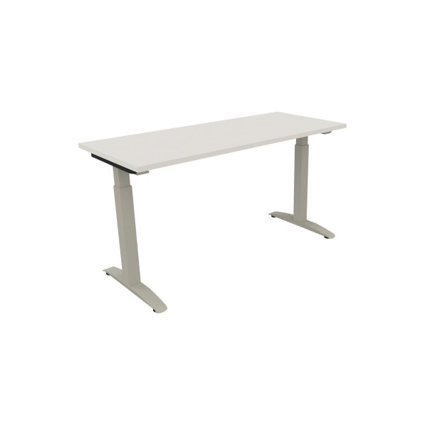 4003969072145 - Schreibtisch All in One 810023301 manuell höhenverstellbar 65-85cm (H) 140x60cm (BxT) rechteckig weiß   silberaluminium 400