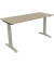 Schreibtisch All in One, manuell höhenverstellbar, 65-85cm (H), 140x60cm (BxT), rechteckig, eiche natur / silberaluminium