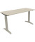 Schreibtisch All in One, manuell höhenverstellbar, 65-85cm (H), 140x60cm (BxT), rechteckig, akazie hell / silberaluminium