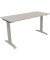 Schreibtisch All in One, manuell höhenverstellbar, 65-85cm (H), 140x60cm (BxT), rechteckig, lichtgrau / silberaluminium