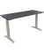 Schreibtisch All in One, manuell höhenverstellbar, 65-85cm (H), 140x60cm (BxT), rechteckig, lavagrau / silberaluminium