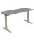 Schreibtisch All in One, manuell höhenverstellbar, 65-85cm (H), 140x60cm (BxT), rechteckig, beton hell / silberaluminium