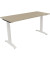 Schreibtisch All in One, manuell höhenverstellbar, 65-85cm (H), 140x60cm (BxT), rechteckig, eiche natur / weiß