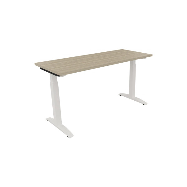 4003969072121 - Schreibtisch All in One 810023471 manuell höhenverstellbar 65-85cm (H) 140x60cm (BxT) rechteckig eiche natur   verkehrsweiß