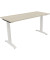 Schreibtisch All in One, manuell höhenverstellbar, 65-85cm (H), 140x60cm (BxT), rechteckig, akazie hell / weiß