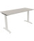 Schreibtisch All in One, manuell höhenverstellbar, 65-85cm (H), 140x60cm (BxT), rechteckig, lichtgrau / weiß