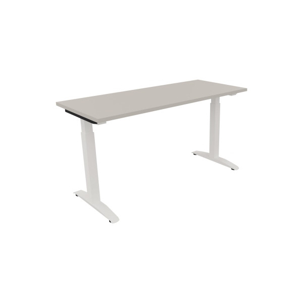 4003969072107 - Schreibtisch All in One 810023481 manuell höhenverstellbar 65-85cm (H) 140x60cm (BxT) rechteckig lichtgrau   verkehrsweiß 4