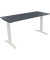 Schreibtisch All in One, manuell höhenverstellbar, 65-85cm (H), 140x60cm (BxT), rechteckig, lavagrau / weiß