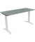 Schreibtisch All in One, manuell höhenverstellbar, 65-85cm (H), 140x60cm (BxT), rechteckig, beton hell / weiß