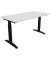 Schreibtisch All in One, manuell höhenverstellbar, 65-85cm (H), 140x70cm (BxT), rechteckig, weiß / anthrazit metallic