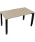 Schreibtisch All in One, manuell höhenverstellbar, 65-85cm (H), 140x70cm (BxT), rechteckig, eiche natur / anthrazit metallic