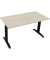 Schreibtisch All in One, manuell höhenverstellbar, 65-85cm (H), 140x70cm (BxT), rechteckig, akazie hell / anthrazit metallic