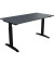 Schreibtisch All in One, manuell höhenverstellbar, 65-85cm (H), 140x70cm (BxT), rechteckig, lavagrau / anthrazit metallic