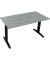 Schreibtisch All in One, manuell höhenverstellbar, 65-85cm (H), 140x70cm (BxT), rechteckig, beton hell / anthrazit metallic