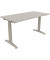 Schreibtisch All in One, manuell höhenverstellbar, 65-85cm (H), 140x70cm (BxT), rechteckig, lichtgrau / silberaluminium