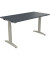 Schreibtisch All in One, manuell höhenverstellbar, 65-85cm (H), 140x70cm (BxT), rechteckig, lavagrau / silberaluminium