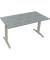 Schreibtisch All in One, manuell h&ouml;henverstellbar, 65-85cm (H), 140x70cm (BxT), rechteckig, beton hell / silberaluminium