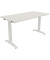 Schreibtisch All in One, manuell höhenverstellbar, 65-85cm (H), 140x70cm (BxT), rechteckig, weiß / weiß