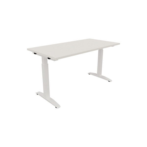 4003969071995 - Schreibtisch All in One 810023701 manuell höhenverstellbar 65-85cm (H) 140x70cm (BxT) rechteckig diamant weiß   verkehrsweiß